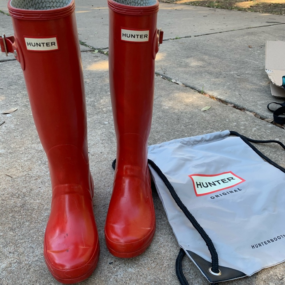 Red Hunter Boots Womens size 7